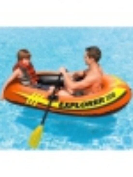 Intex - Explorer 200 Inflatable Boat Capacity of 2 People, Orange - Picture 1 of 3